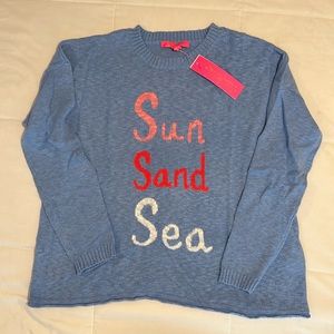 New with tags Lilly Pulitzer “Sun Sand Sea” Pippy sweater in Blue Peri.